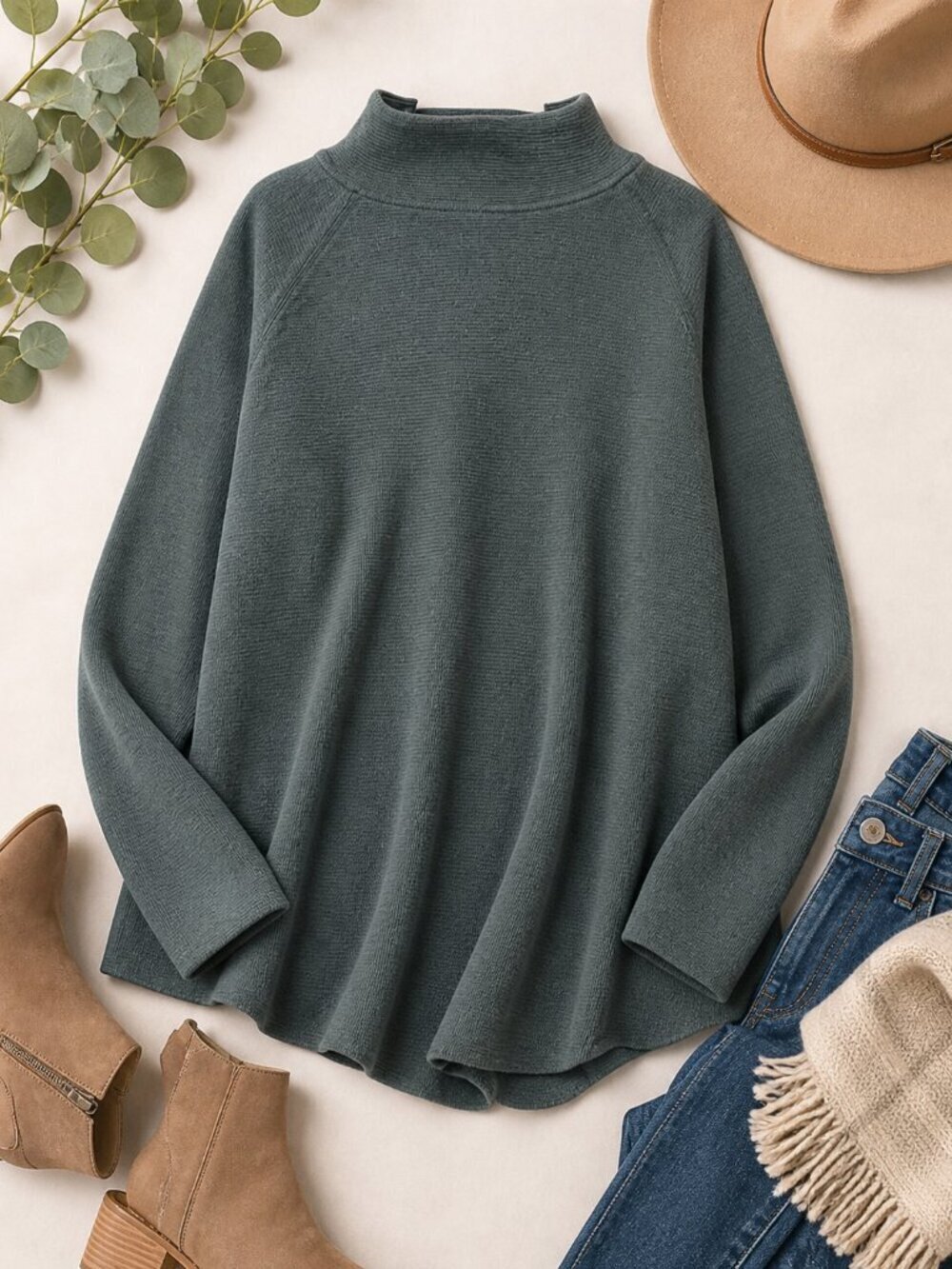 AVA & VIV Mock Neck Long Sleeve Knit Top Size 1X